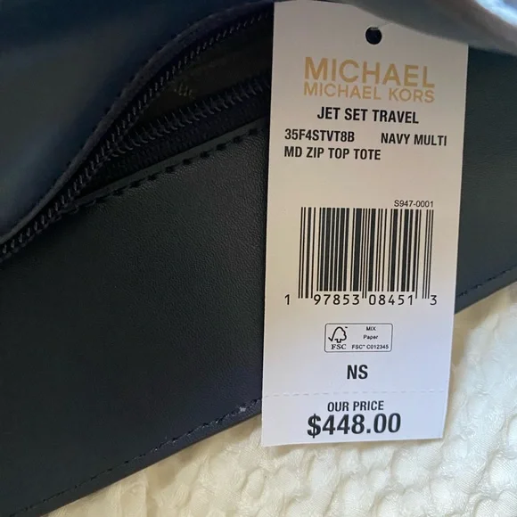 Michael Kors Blue and Gray Women's Tote $448 Retail NWT - Picture 6 of 6